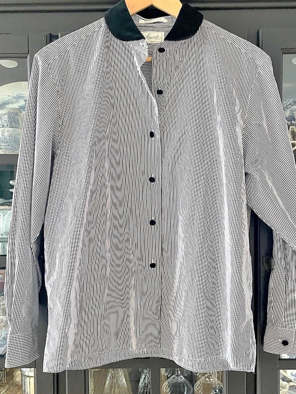 Foxcroft Preppy Striped Cotton Shirt Size S
